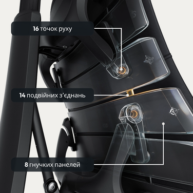Крісло офісне ергономічне LiberNovo Omni Gen Glacier 48 см