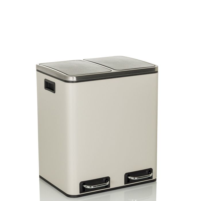 Збирач відходів / Система сортування відходів CLEAN IX 30L (2x15L) Сталь бежева hjh ОФІС