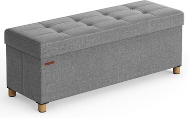 Складаний пуф SONGMICS з місцем для зберігання, на ніжках, 76×38×40 см, до 300 кг, для вітальні, спальні, сіро-голубий
