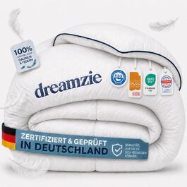 Зимова ковдра Dreamzie Komfort 135x200 см, тепла пухова ковдра 650 г/м², біла