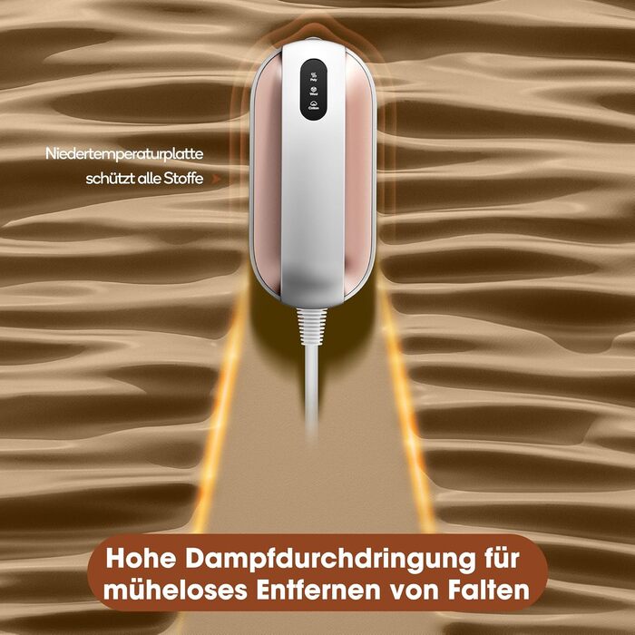 Праска для одягу Newbealer: компактна туристична праска, 1200W, 3 режими, швидкий нагрів 45с, зелено-золота