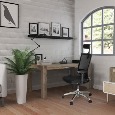 Офісне крісло / Крісло керівника PORTO MAX HIGH Сидіння Тканина / Сітка спинки Чорна HJH OFFICE