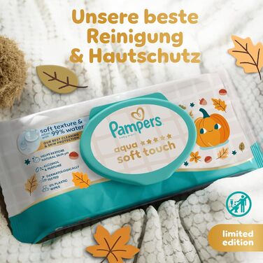 Дитячі вологі серветки Pampers Aqua Soft Touch, 60 шт, 15 упаковок