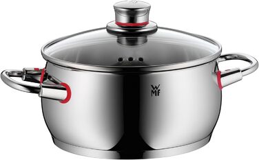 Набір каструль WMF Quality One 5 шт для індукції, полірована нержавіюча сталь з кришками, без покриття, з паровідводом