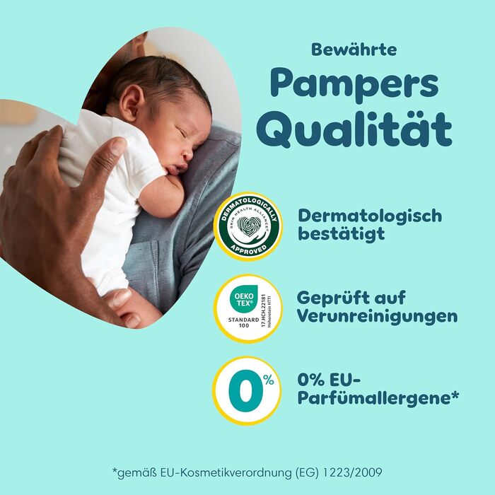 Підгузки Pampers Premium Protection розмір 2 (4-8 кг), 74 шт, подвійний захист від протікань