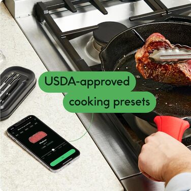 Бездротовий смарт-термометр для м'яса Chef iQ з ультратонким щупом, Bluetooth цифровий кулінарний термометр для дистанційного моніторингу (набір з 3-х щупів)