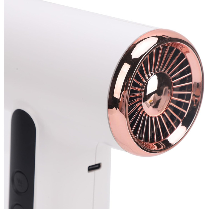 Портативний акумуляторний фен Bewinner Pro 200W, 3 швидкості та 3 температури, бездротовий фен для волосся з цифровим дисплеєм, для жінок, для подорожей та кемпінгу, білий