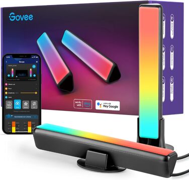 Світлодіодна LED-лампа Govee Lightbar RGBICWW для підсвітки телевізора, 16 млн кольорів, керування через Alexa, Google Assistant та мобільний додаток, диммована, для кімнати і геймінгу