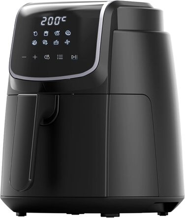 Фритюрниця Midea Air Fryer 4L XL з LED-дисплеєм, 8 програм, HeatXpress, 35-200°C, для запікання, грилю, розморожування, 41 рецепт, 90% менше олії, посудомийна безпека