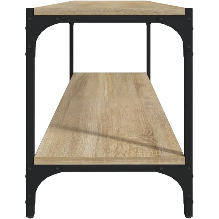 ТВ тумба vidaXL з ДСП та сталі, коричнева, 100x33x41 см, під телевізор, у стилі дуба, сучасний телевізійний стіл