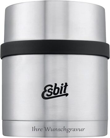 Термос для їжі Esbit Sculptor з гравіюванням, нержавіюча сталь, BPA-free, чорний/срібний, 500/750/1000 мл, для гарячих і холодних страв, супів та салатів