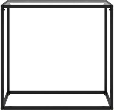 Скляний консольний стіл vidaXL, прозорий, 80x35x75 см — туалетний, приліжковий, для коридору, журнальний, гартоване скло
