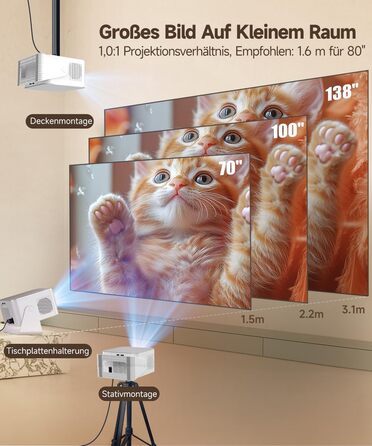 Смарт-проектор Magcubic HY350MAX 4K/8K, WiFi 6, Bluetooth 5.4, Автофокус, 6D автокоррекция трапеції, динамік 12W, поворот на 180°, портативний домашній кінотеатр, чорний