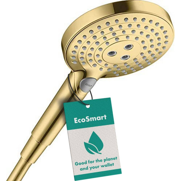 Душова лійка Hansgrohe Raindance Select S, 9 л/хв (EcoSmart), ручна, 3 режими, діаметр 120 мм, з антикальк-функцією, (золотий колір), економна