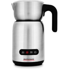 Індукційний електричний спінювач молока GASTROBACK Design Milk and Chocolate Advanced 650 Вт, 1 л, для гарячого шоколаду, чорний/сріблястий