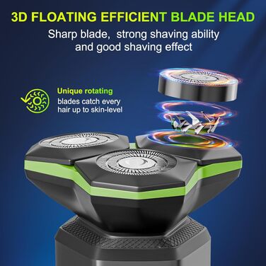 Електрична бритва чоловіча Philips – з магнітною голівкою, 3D-плаваючі леза, для подорожей, офісу, бізнесу, чорна