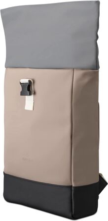 Рюкзак Johnny Urban Harvey Medium ролтоп для жінок і чоловіків, з відділенням для ноутбука 15 л, водостійкий, бежево-сірий, матове PU-покриття, для міста, навчання та бізнесу