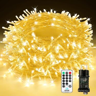 Світлодіодна гірлянда для вулиці 60м, 300 LED вогників теплого білого кольору, різдвяна ілюмінація