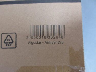 Розумна аерофритюрниця Aigostar Cube, 1900 Вт, 7 л, Wi-Fi, сенсорний LED-екран, 7 програм, 20 рецептів, DIY-меню