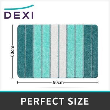 DEXI килимок для ванної кімнати, нековзкий, м'який, зелений, 60x90 см, машинне прання