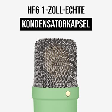 RØDE NT1 Signature Series студійний конденсаторний мікрофон з великою діафрагмою, shockmount, поп-фільтром та XLR-кабелем для музики, вокалу, стрімінгу й подкастингу (зелений)