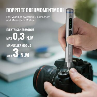 Набір викруток WORKPRO 42-в-1 з 36 бітами S2, магнітний кейс, Type-C зарядка, для точного ремонту телефонів, годинників, камер