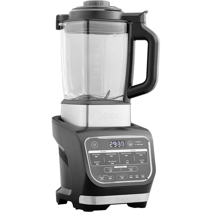 Блендер-суповарка Ninja Foodi HB150EU, 1,7 л, 1000 Вт, 10 програм, гарячий і холодний міксер, скляний глечик, чорний
