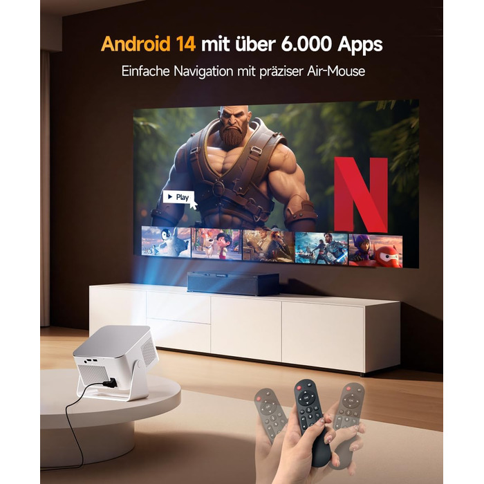 Смарт-проектор Magcubic HY350MAX 4K/8K, WiFi 6, Bluetooth 5.4, Автофокус, 6D автокоррекция трапеції, динамік 12W, поворот на 180°, портативний домашній кінотеатр, чорний