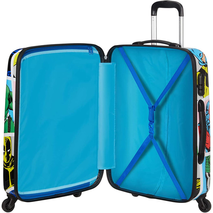 Середня валіза American Tourister Marvel Legends Spinner 65 см, 62,5 л, мультиколор (Marvel Pop Art), для подорожей
