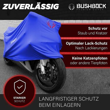 Преміальний чохол для мотоцикла в приміщенні BUSHBOCK® — еластичний пилозахисний чохол з дихаючого оксамитового стрейч-тканини