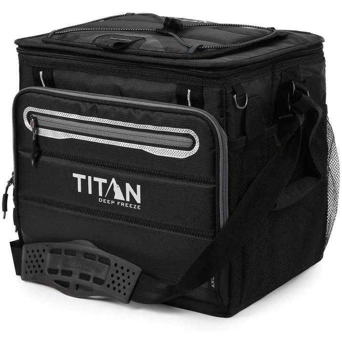 Термобокс TITAN для 40 банок + лід, 5 шарів ізоляції, зберігає лід до 2 днів, чорний