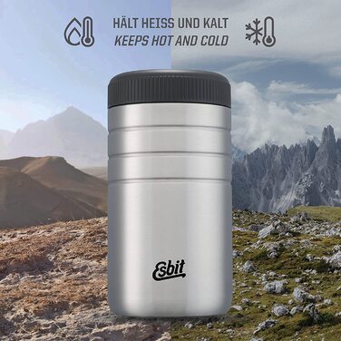 Термос для їжі Esbit Majoris 400 мл, нержавіюча сталь, BPA-free, чорний-сріблястий, для гарячих страв і супів