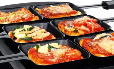 Steba Pizza-Raclette RC 6 Bake & Grill: піца, раклет, гриль, 6 антипригарних сковорідок, 1500W