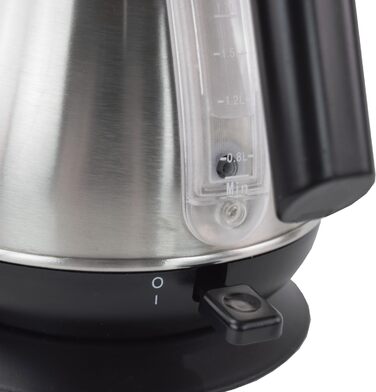 Електрочайник Syntrox Germany WK-2200W-1.7T, 2200 Вт, 1.7 л, нержавіюча сталь, з термометром, бездротовий, 360°, чайник для води та чаю