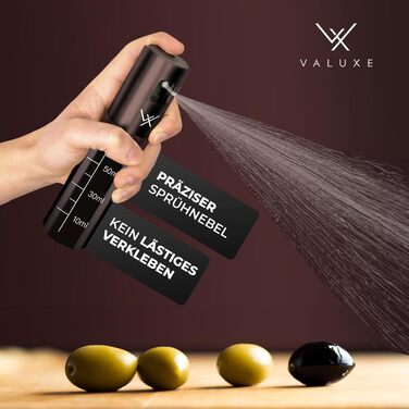 Набір розпилювачів для олії та оцту VALUXE (2 шт), скляна пляшка з UV-захистом та фільтром, нержавіюча сталь, 100 мл, коричневий