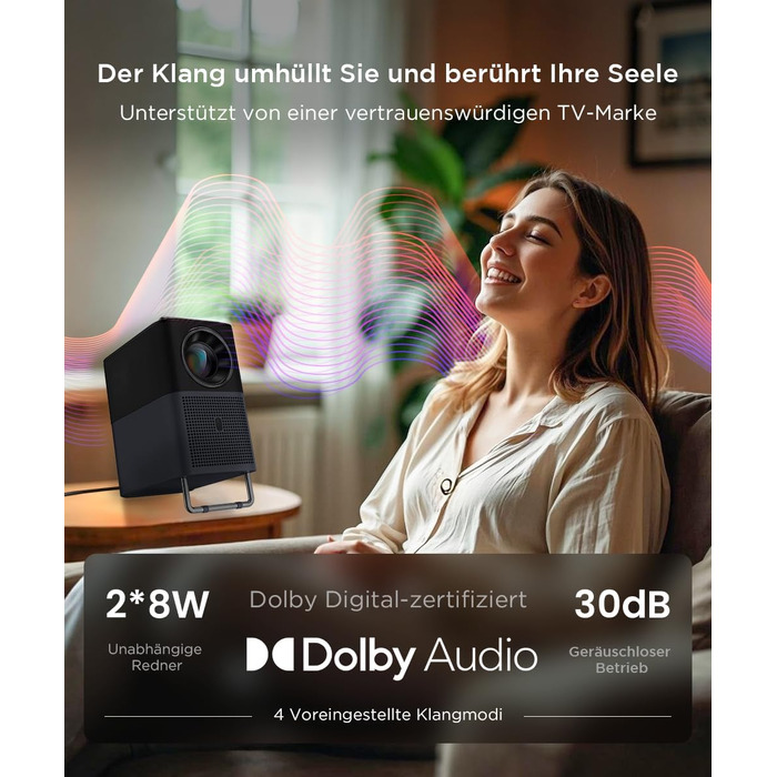 Проєктор TCL A1s 4K Full HD Google TV/Netflix: Dolby Audio, Bluetooth, WiFi, Автофокус, Корекція трапеції 6D для дому та ігор
