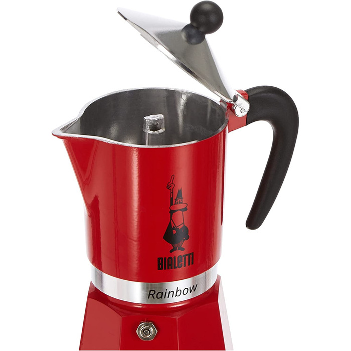 Гейзерна кавоварка Bialetti Rainbow, алюмінієва, червона, 6 чашок