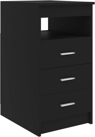Комод vidaXL з шухлядами, багатофункціональна тумба, чорний, 40x50x76 см, ДСП