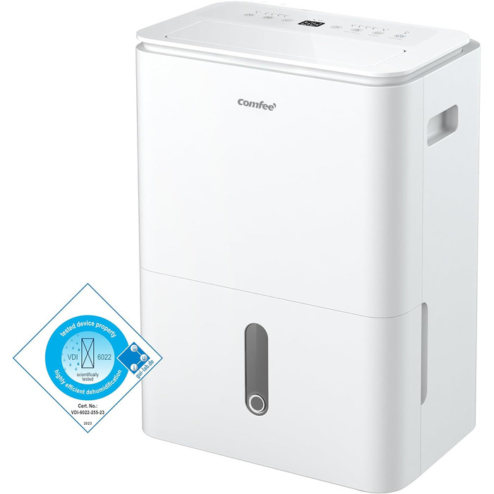 Осушувач повітря COMFEE Easy Dry 16 л/день з іонізатором, 4 режими, резервуар 3 л, для кімнат до 32 м², функція сушки білизни, підключення зволожувача, swing-функція