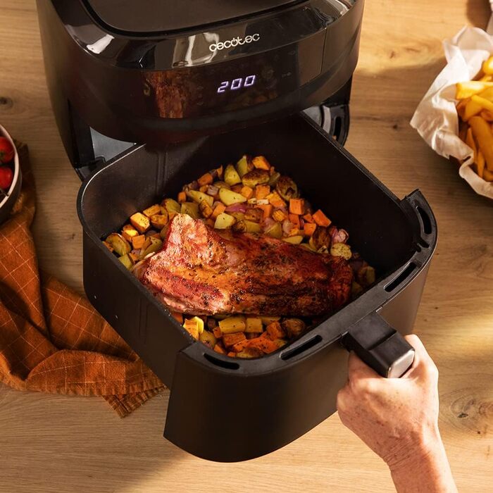 Аерофритюрниця Cecotec Cecofry Absolute 7600 7,6 л, 2000 Вт, цифрова, компактна, технологія PerfectCook, регулювання температури і часу, сенсорна панель, 8 режимів
