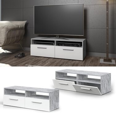 Тумба під телевізор Vicco Diego, біла/бетон, 95x38 см