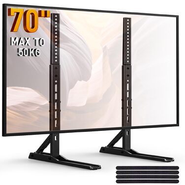 Універсальний підставний стійка для телевізора Perlegear PGTVS49B з LED-підсвіткою, для діагоналей 24–60 дюймів (сумісна з 22-70