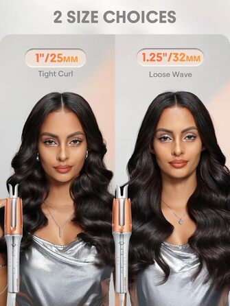 SHEGLAM Автоматичний локон для волосся з керамічним покриттям, 3 температурні режими (170-210°C), швидкий нагрів – самообертовий завивкувальник для локонів (32 мм)
