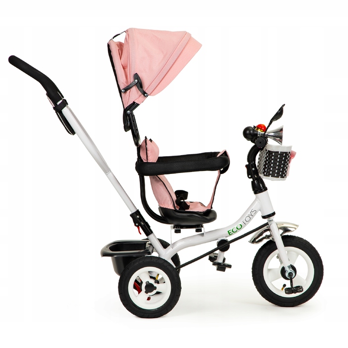 Триколісний велосипед Ecotoys 1796 (білий, чорний, рожевий, сірий)