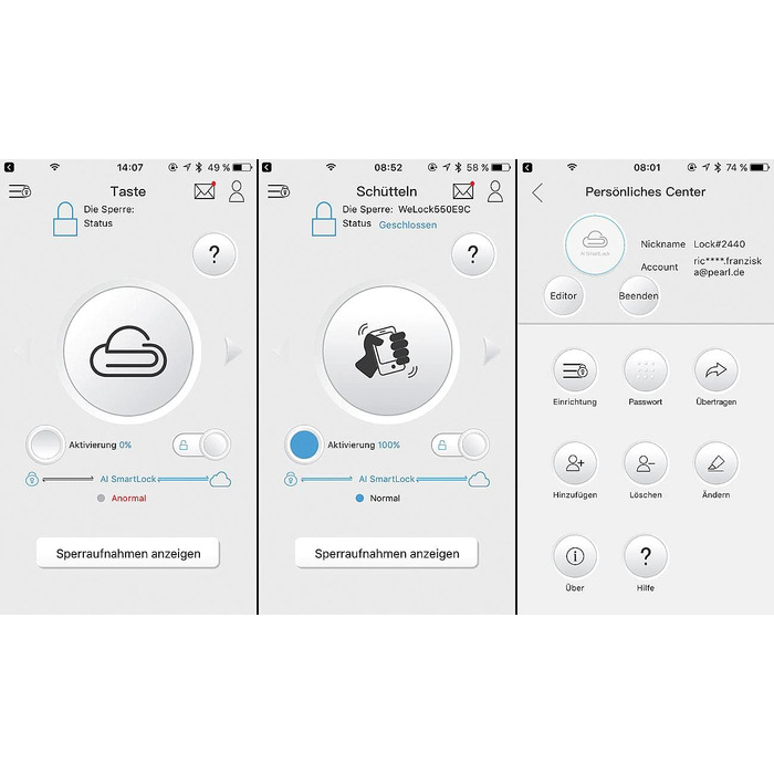VisorTech електронний дверний циліндр-замок із Bluetooth, додатком та IP65, смарт-ключ, транспондер