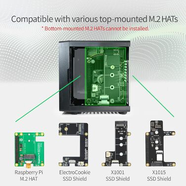 Корпус для Raspberry Pi 5 ElectroCookie Mini-PC з активним RGB підсвічуванням і кулером, матовий чорний