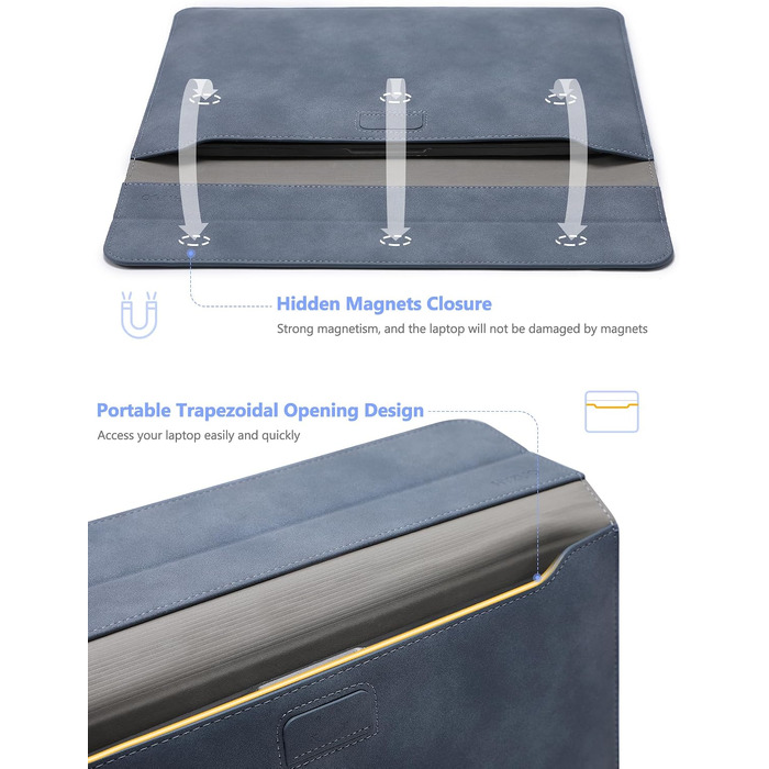 Чохол-сумка для ноутбука HYZUO з підставкою для MacBook 13.3-14 дюймів, захисний конверт (комплект 2 шт.), помаранчевий