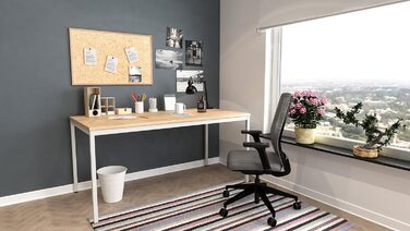 Стіл furni24 з металу та дуба, 120x60x75 см, TÜV/GS, універсальний: письмовий, комп'ютерний, кухонний, офісний, ігровий, легка збірка, колір дуб/сірий