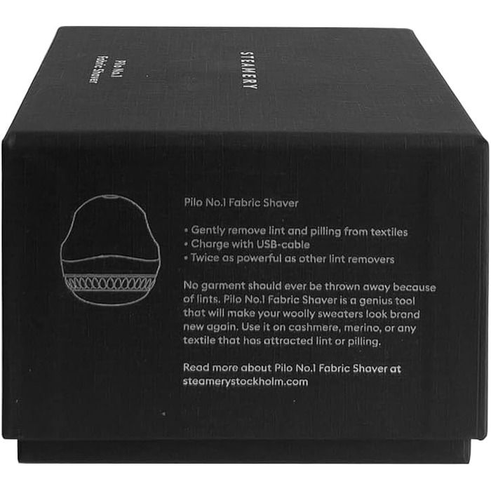 Електрична машинка для видалення кошлатання Steamery Pilo 1, USB, чорна, для одягу та текстилю