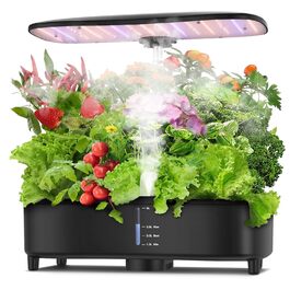 Система гідропоніки Sonidko для вирощування розсади з LED-лампою 48W, авто-таймером та регулюванням висоти, 5L резервуар